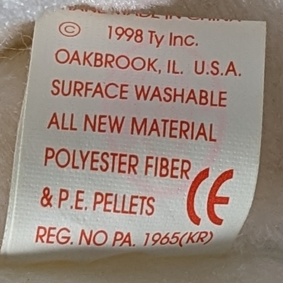 1998 Retired TY HALO the Angel Bear Beanie Baby Rare with Brown Nose - Picture 9 of 9